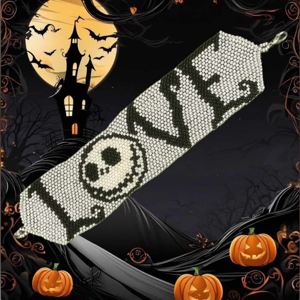 Handcrafted NBC Jack LOVE Glass Seed Bead Bracelet By GrandmaMia